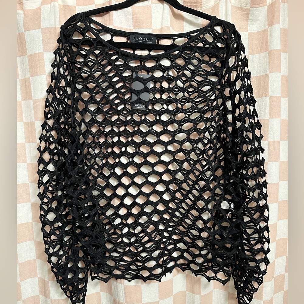 Eloquii Mesh Net Top NWT